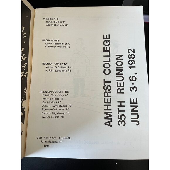 Vtg Amherst College 35th Reunion Book June 3-6, 1982  With The Letter From The - Picture 2 of 7